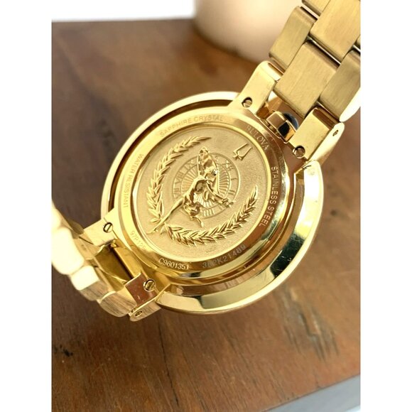 Bulova Women's Watch 97P125 Quartz Silver Dial Diamond Gold Stainless Steel 35mm - Picture 6 of 13